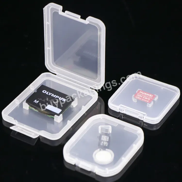 Customized Pp Plastic Storage 4 Sd Card Case For 8 Micro Card With White Foam Box Holder Storage Nano Sim Card Case