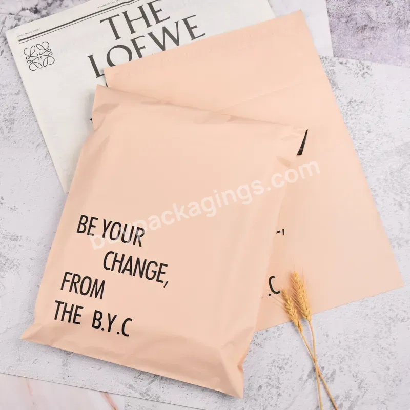 Customized Print Logo Orange Plastic Mailing Envelope Packing Courier Flyer Shipping Pouch Postage Bag For Clothing & Shoes