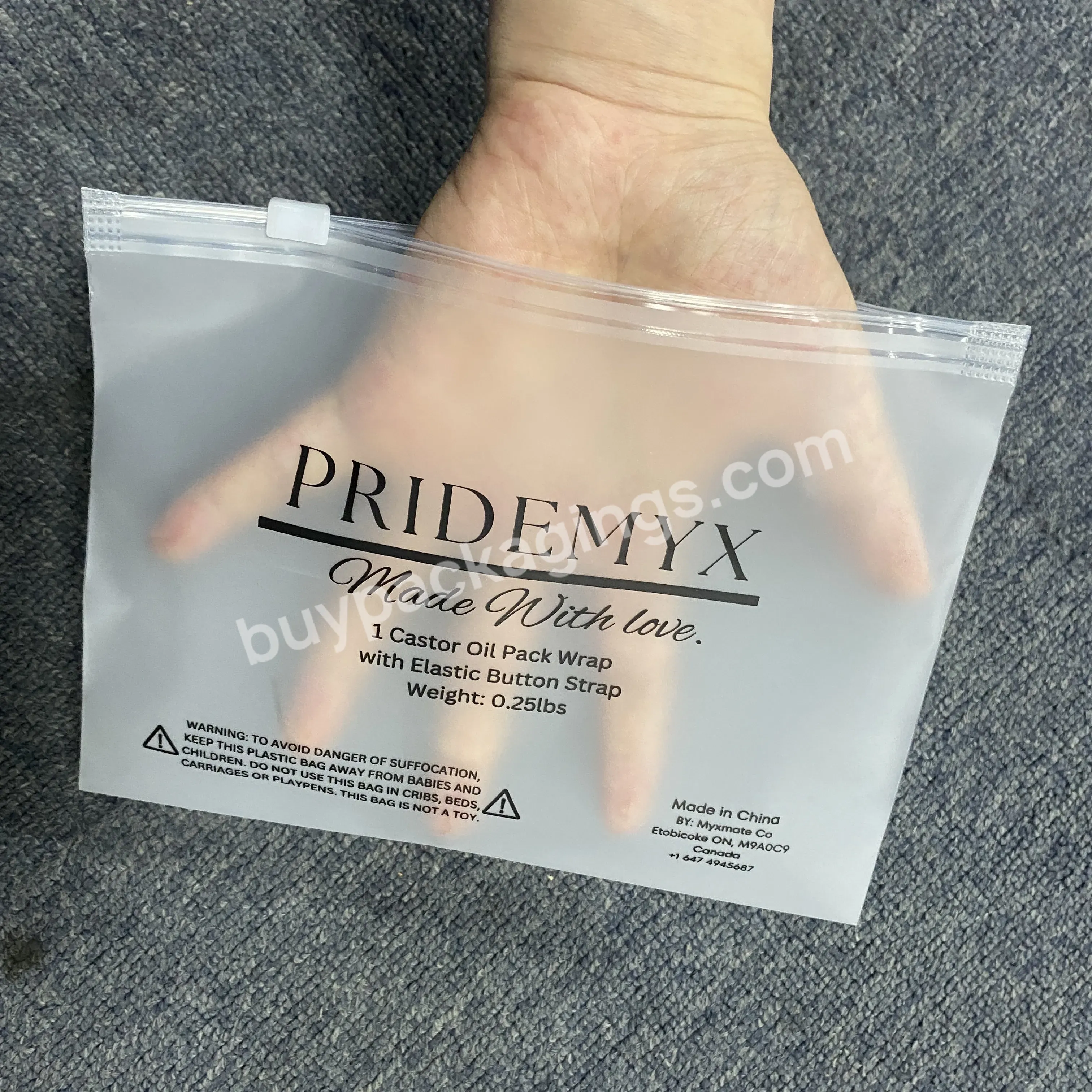Customized Print Logo Zipper Bag Frosted Plastic Zip Lock Packaging Transparent Clear Bag For Clothing
