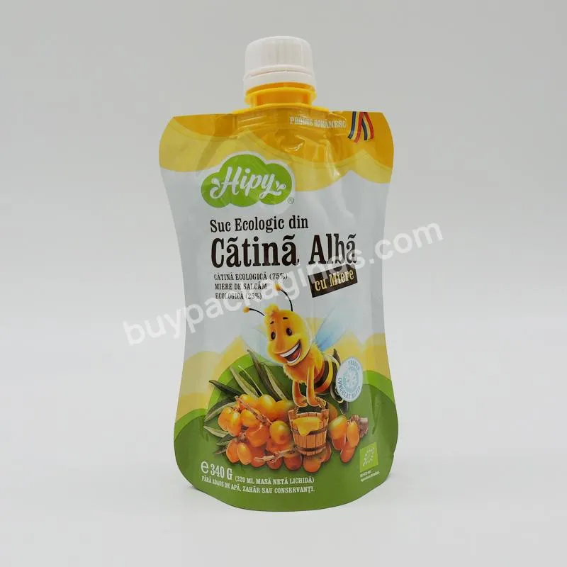 Customized Printed Aluminum Fiol Spout Pouch For Liquid Food Material Recyclable Spout Pouch