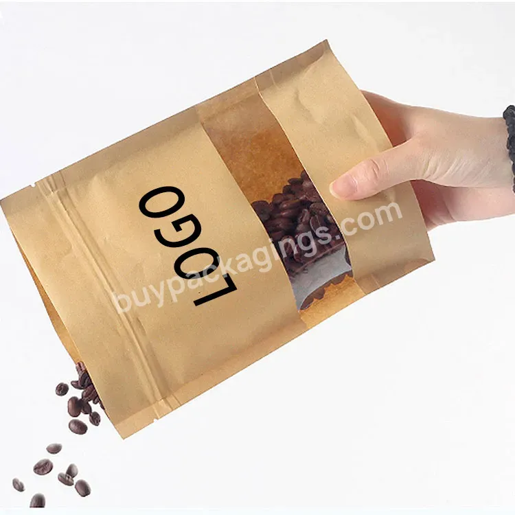 Customized Printed Food Stand Up Kraft Protection Paper Packing Bag