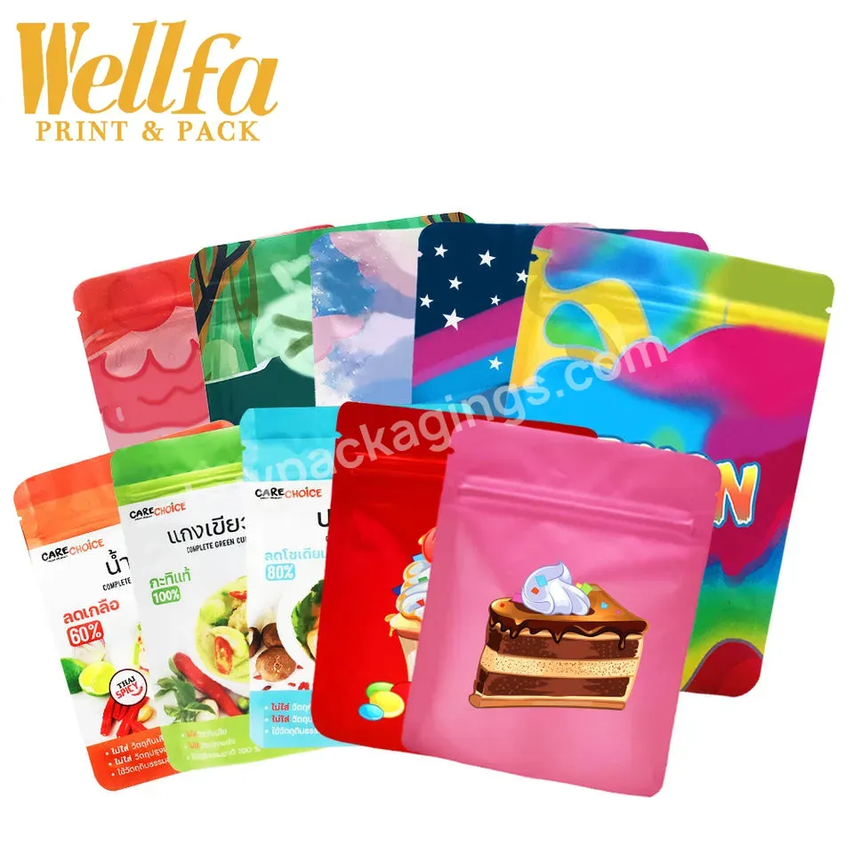 Customized Printed Food Storage Bag 1 Gallon Thick 4x6 1g 28 G Cookie Packaging Mylar Bags Doypack Stand Up Pouch