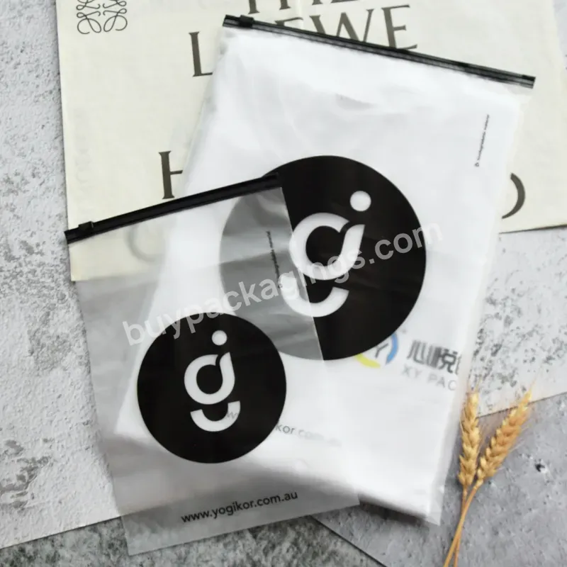 Customized Printed Logo Clear Plastic Zipper Packing Poly Slider Zip Lock Eva Pvc Frosted Ziplock Bag For T Shirt