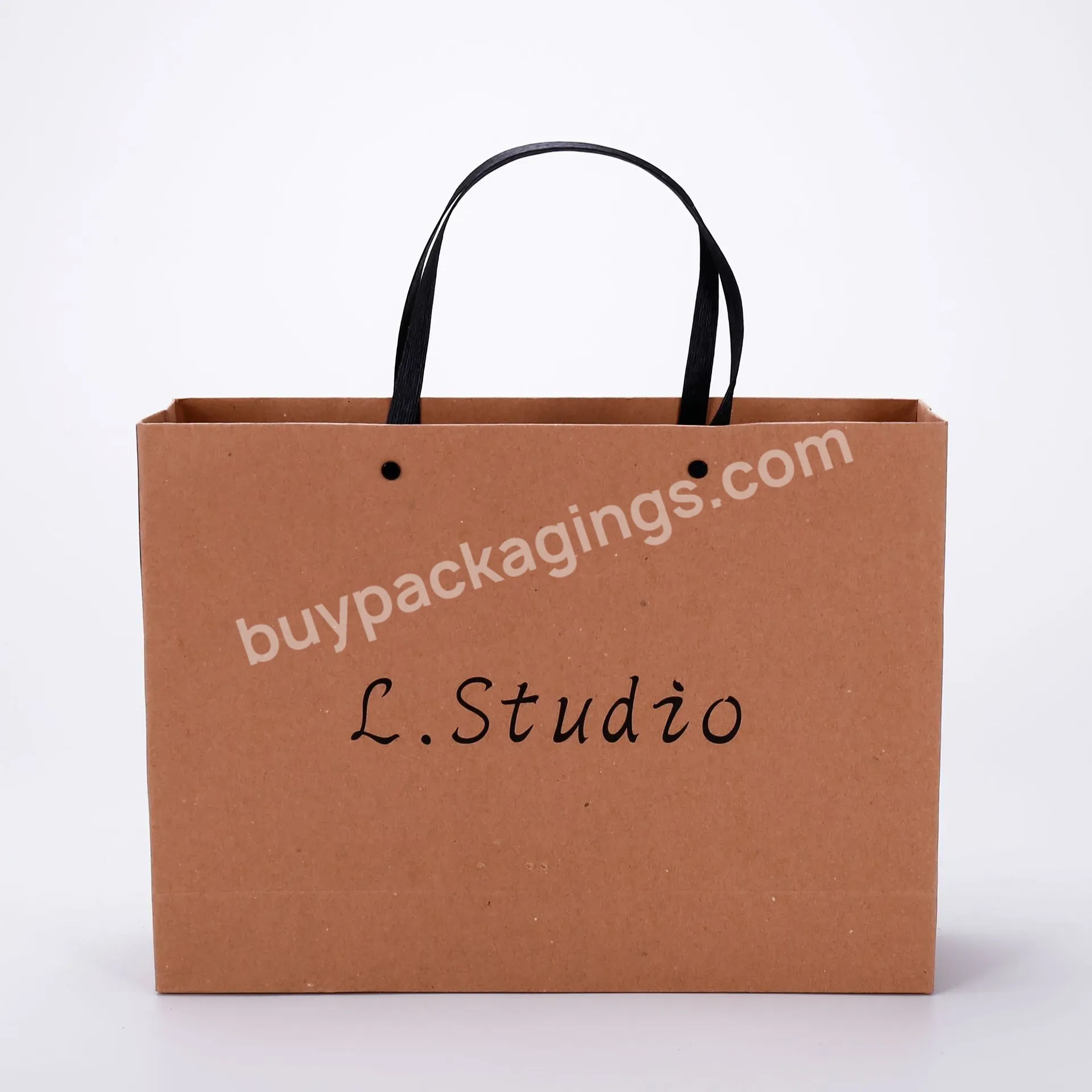 Customized Printed Logo Eco Friendly Fashion Reusable Shopping Food Brown Kraft Paper Bag With Handle