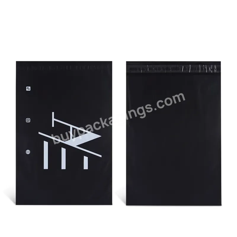 Customized Printed Logo Matt Black Plastic Mailing Envelope Packaging Shipping Postal Bags For Clothing