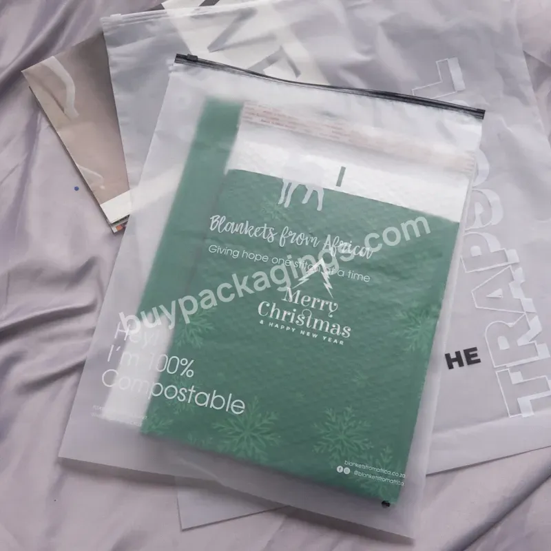 Customized Printed Logo Zipper Lock Plastic Packaging Transparent Cpe Frosted Zip Lock Bag For Shoes