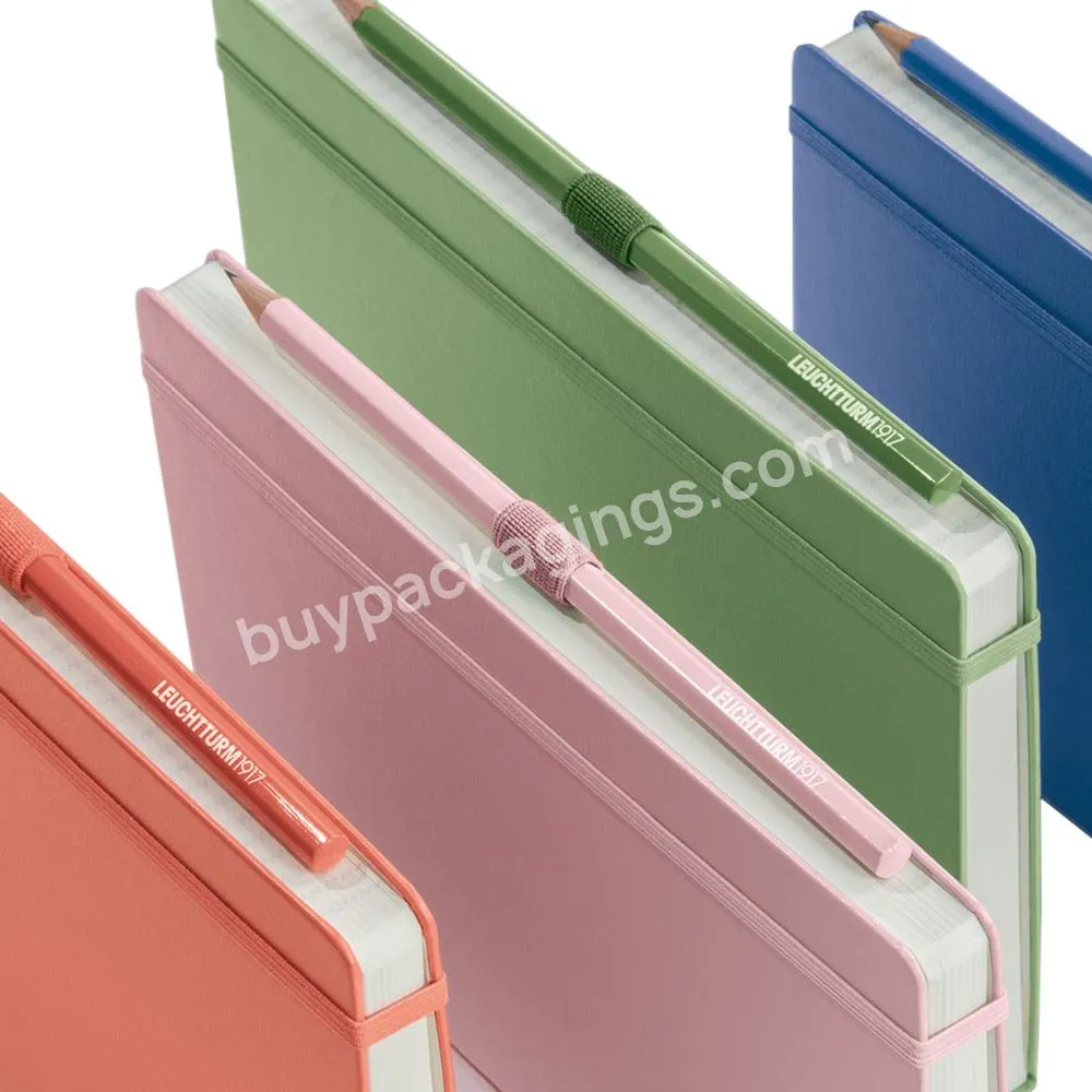 Customized Printed Luxury Paper Promotional Hard Cover A5 Diary Pink Note Book With Logos