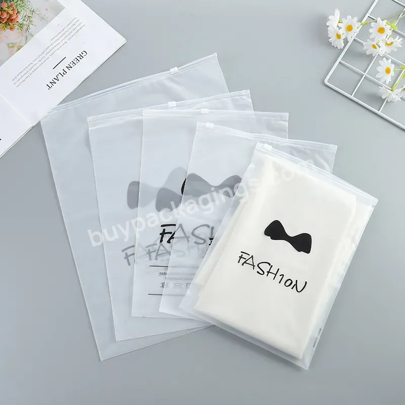 Customized Printed Packaging 35 X 45 Cm T-shirt Clothes Slider Plastic Zipper Bag