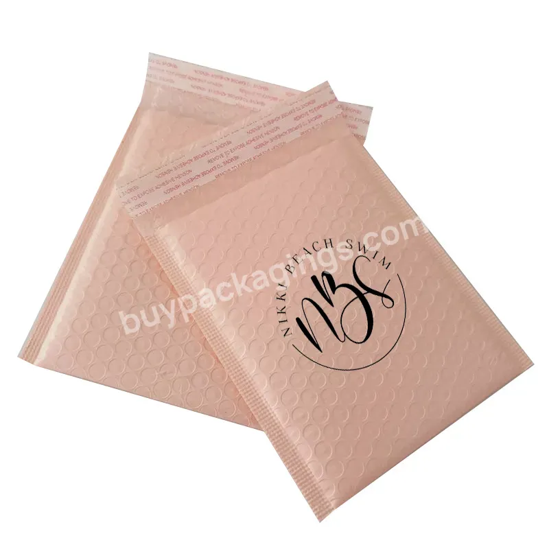 Customized Printed Red Beige Pink Silver Metallic Foil Poly Packaging Bag Padded Envelopes Bubble Mailers