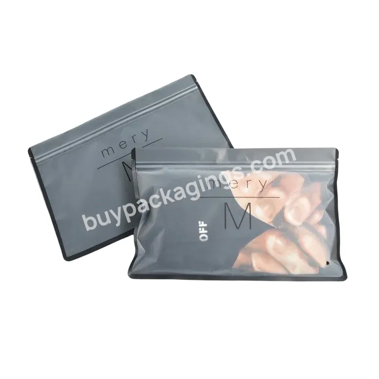 Customized Printed Underwear Ziplock Bag Plastic Packaging Frosted Zip Lock Clothing Packaging Plastic Bags With Logo