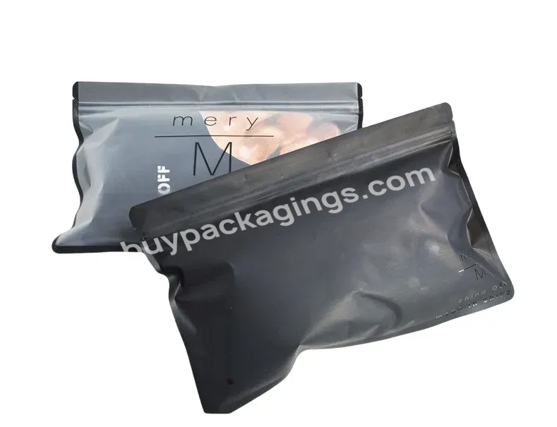 Customized Printed Underwear Ziplock Bag Plastic Packaging Frosted Zip Lock Clothing Packaging Plastic Bags With Logo