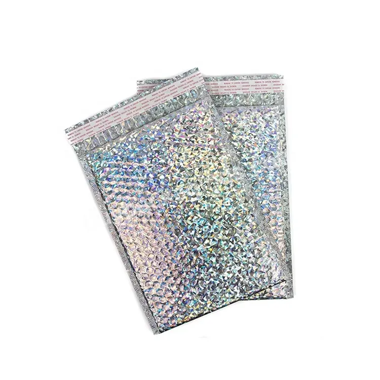 Customized Printed Waterproof & Shockproof Metallic Foil Bubble Lined Glitter Padded Envelope