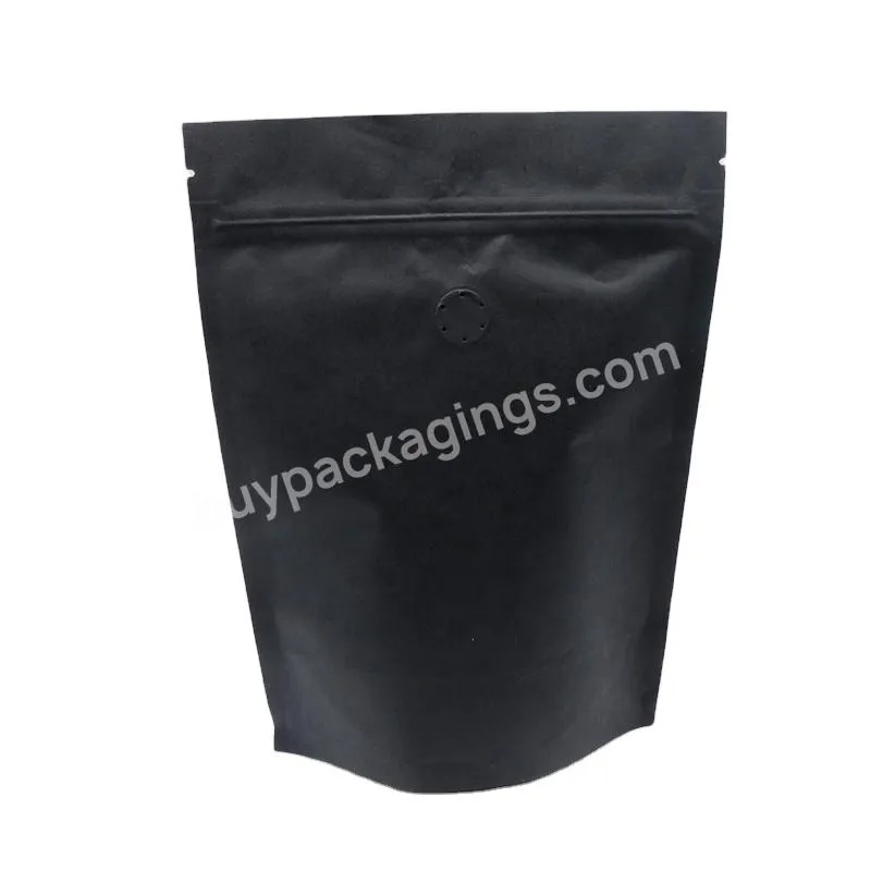 Customized Printing Black Resealable Candy Fruit Nuts Food Packaging Bag Brown Kraft Paper Stand Up Bag Pouch