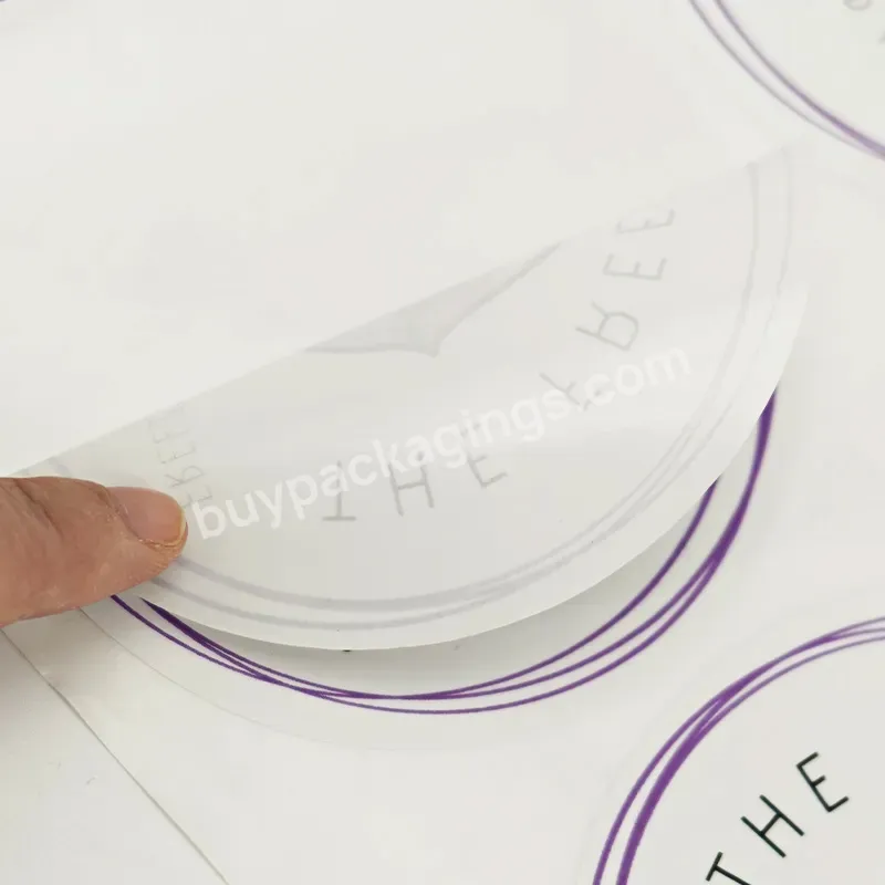 Customized Printing Cosmetic Logo Self Adhesive Round Waterproof Vinyl Bottle Packaging Label Sticker