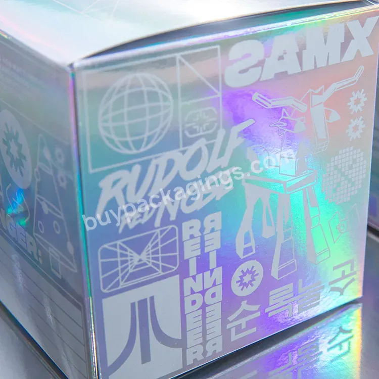 Customized Printing Hologram Rainbow Color Beauty Product Boxes Holographic Box For Perfume