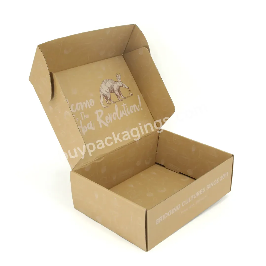 Customized Printing Logo Eco Friendly Brown Kraft Box Packaging E Flute Corrugated Cardboard Mailing Shipping Box Manufacturers