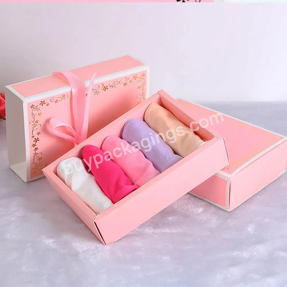Customized Printing Logo Sock Packaging Box Gift Box Underwear Apparel Packaging Boxes