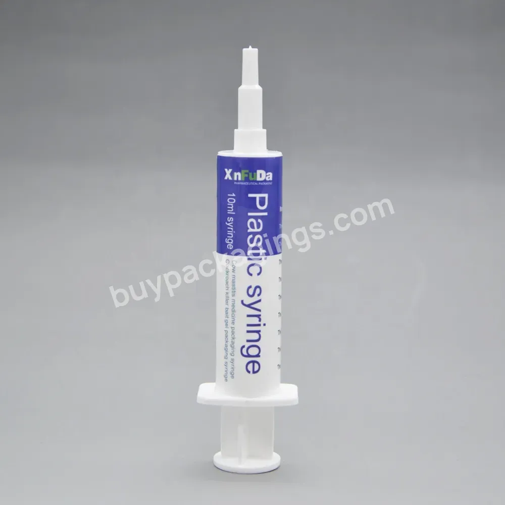 Customized Printing Packaging Container 10cc Plastic Syringe Dispensing Animal Syringe Tubes Plastic 10ml Mastitis Injector