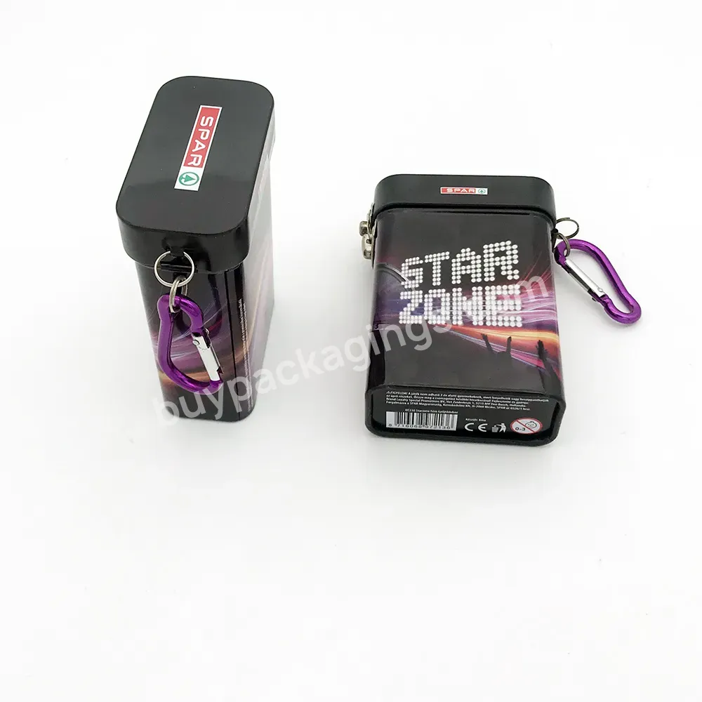 Customized Printing Rectangle Card Game Tin Box With Lock And Key Chain - Buy Card Game Tin Box,Card Tin Box With Lock And Carabiner,Card Gift Tin Box.