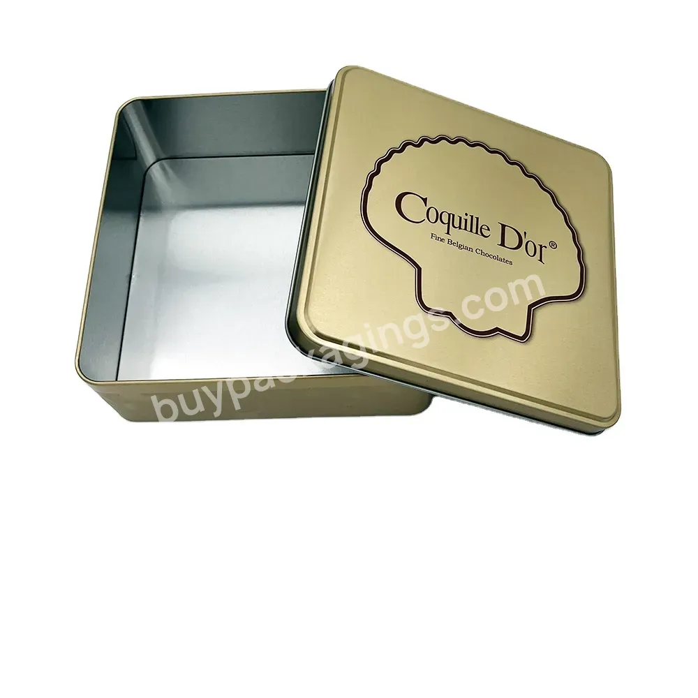 Customized Printing Square Empty Gift Tin Box For Cookie