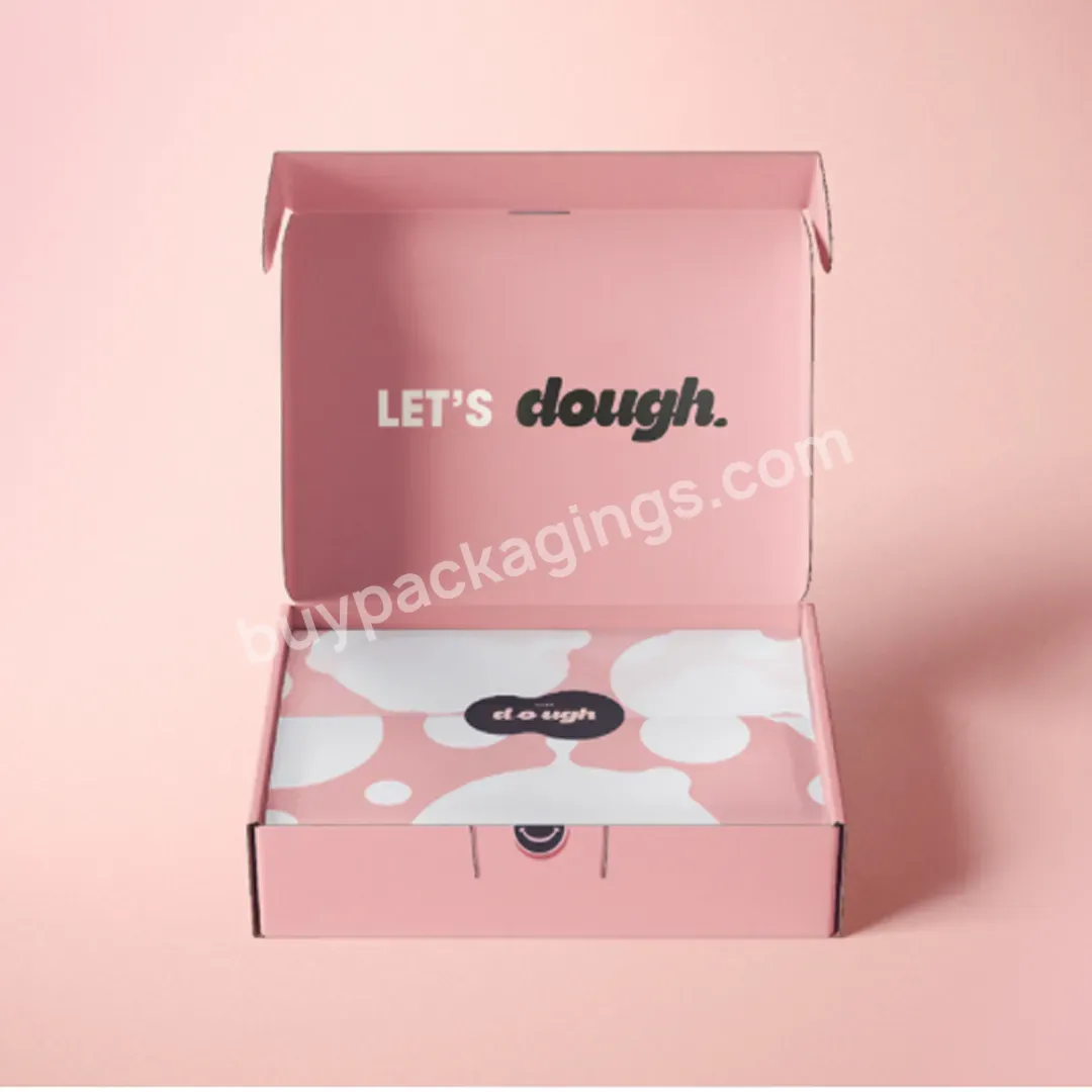 Customized Printing Take Away Bakery Donut Paper Box Custom Folding Flat Cardboard Pastry Bread Cake Pink Bakery Donut Paper Box