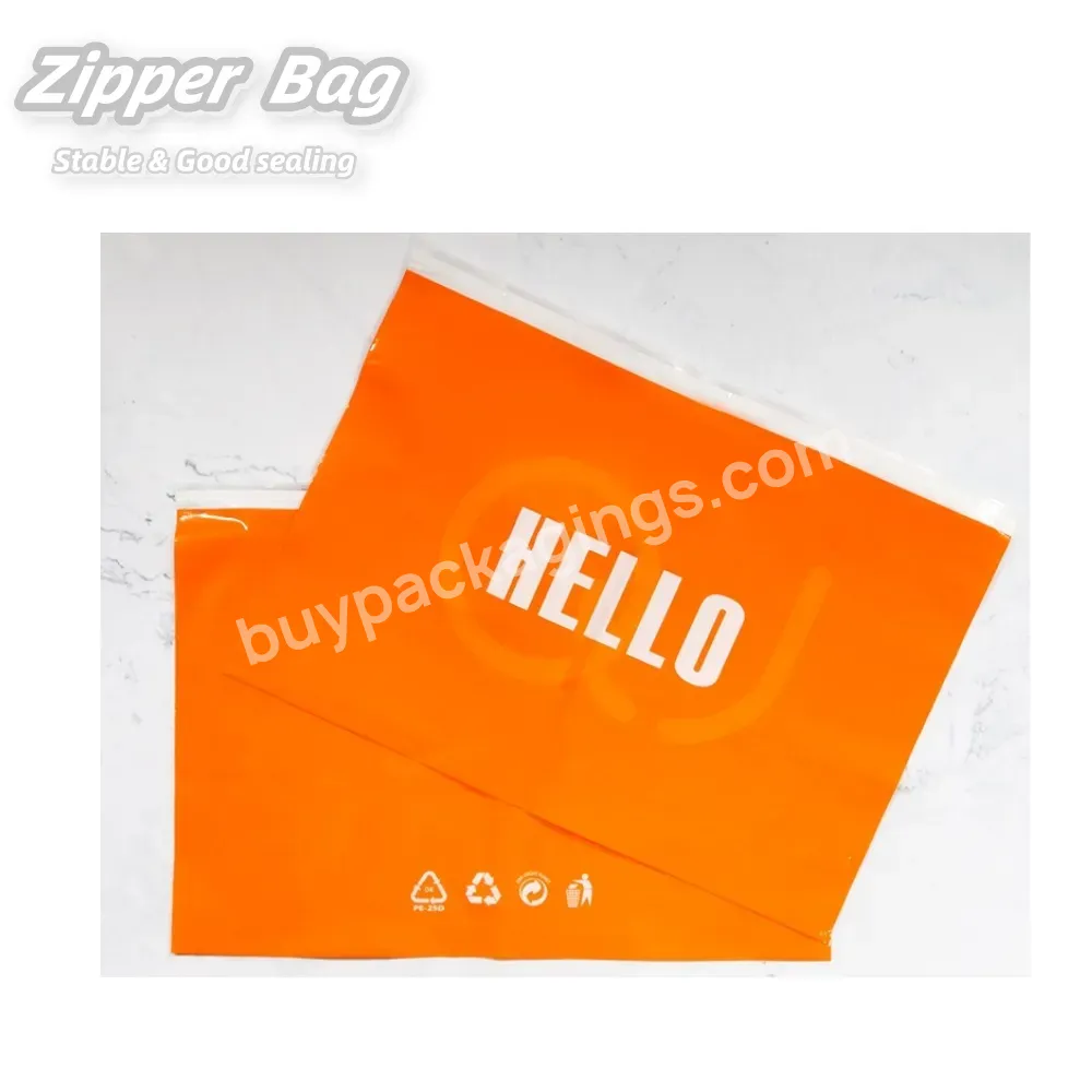 Customized Printing,Environmental Protection,Sustainable Waterproof Orange Zipper Bag,Plastic Packaging