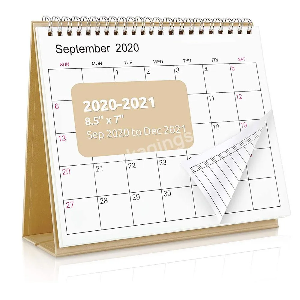 Customized Private Logo 2020 -  Desktop Stand Up Table Desk Spiral Monthly Calendar