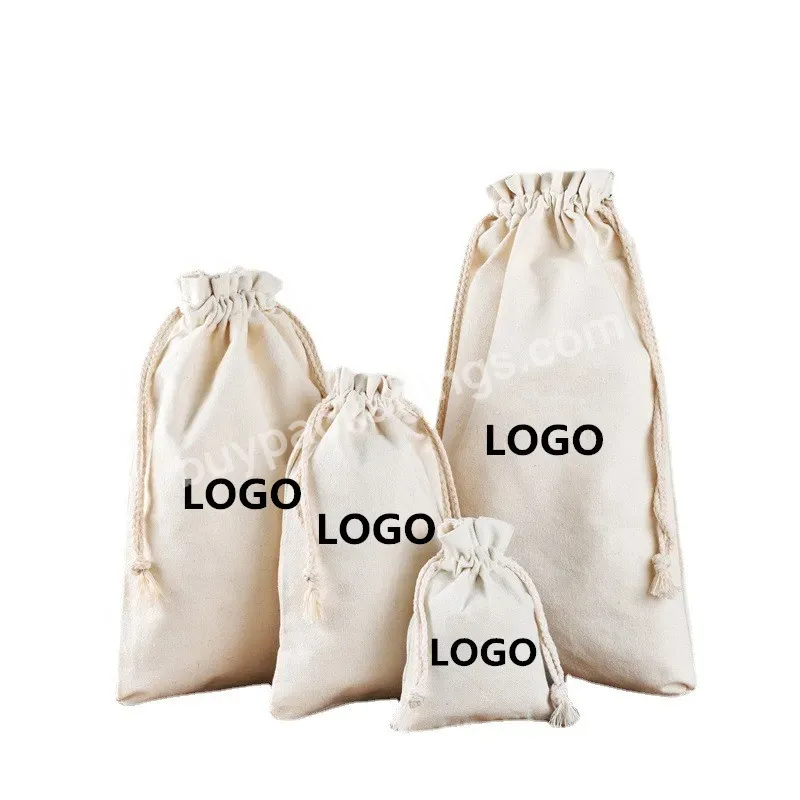 Customized Professional Calico Drawstring Bag Draw String Cotton Bags Soft Cotton Drawstring Bag