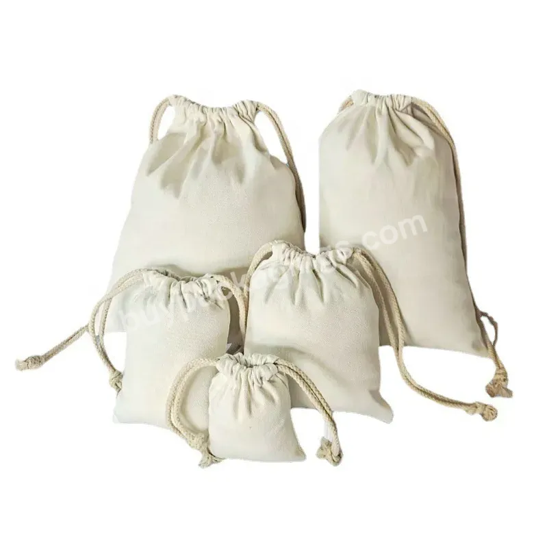 Customized Professional Calico Drawstring Bag Draw String Cotton Bags Soft Cotton Drawstring Bag