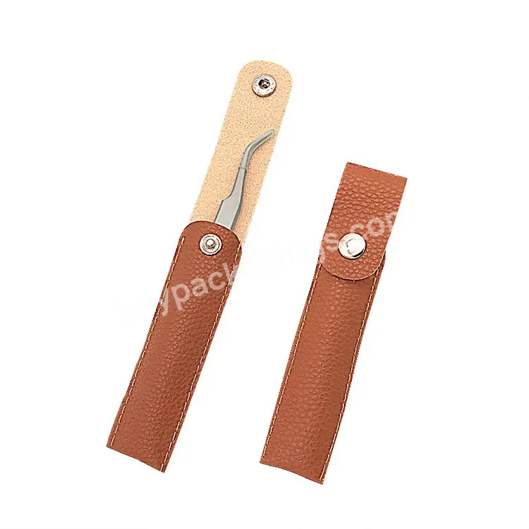 Customized Pu Protective Case Eyebrow Holder Makeup Pencil Bag Tweezers Holder Case Eco Leather Beauty Tweezers Protective Pouch