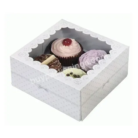 Customized Pvc Window Cupcake Cake Box Paper Packaging