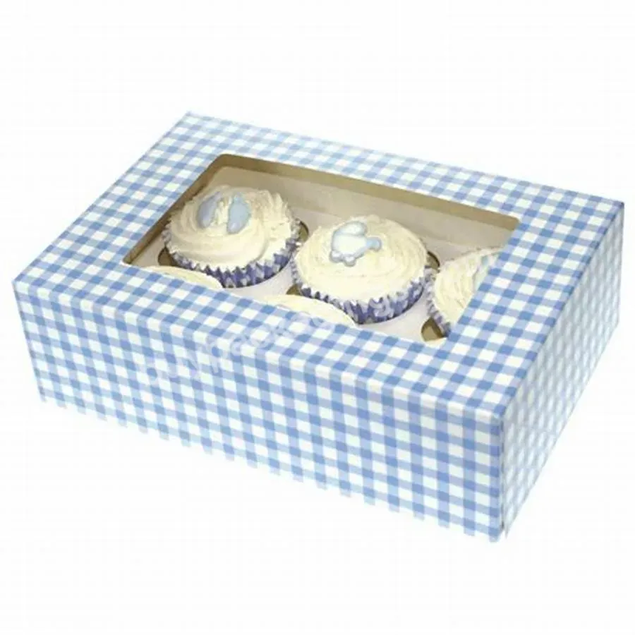 Customized Pvc Window Cupcake Cake Box Paper Packaging