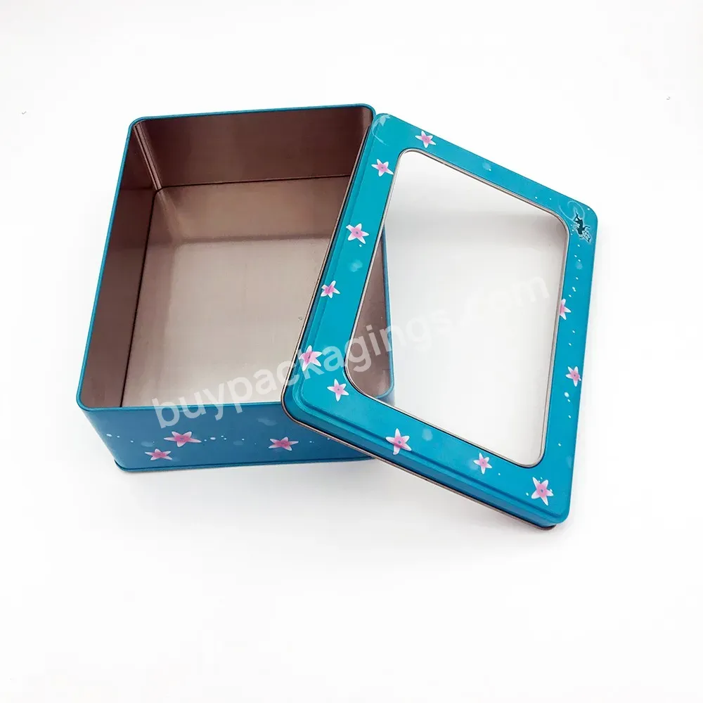Customized Rectangle Metal Tin Box With Window