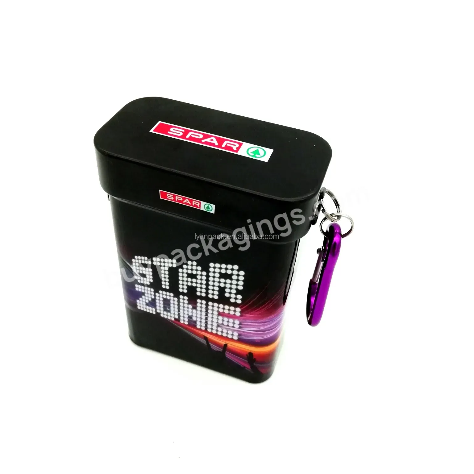 Customized Rectangle Outer Door Band Aid Tin Box With Lock And Key Chain