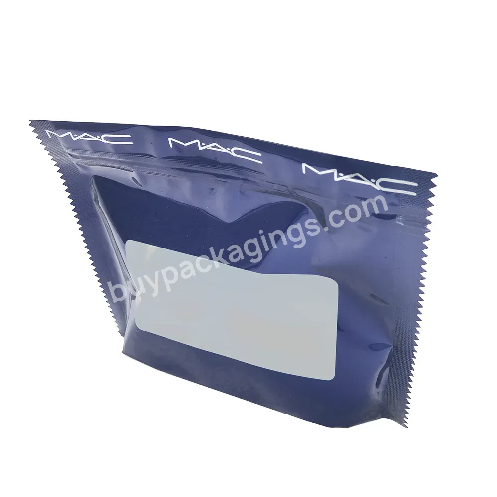 Customized Recyclable Cosmetic Packaging Bag Transparent Window Wash Aluminum Bag For Lipstick Mascara Storage Bag