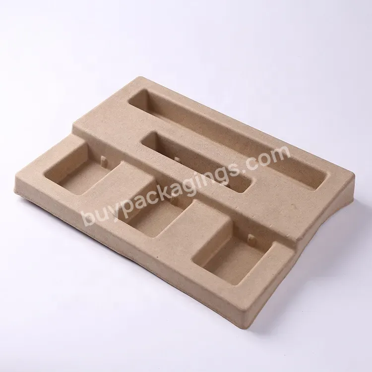 Customized Recycled Paper Pulp Molded Dry Press Box Insert For Cosmetics Packaging,Paper Pulp Tray