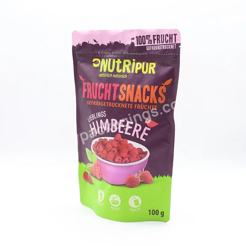 Customized Reusable Bolsas Polyester Film Zipper Freezer Dehydrated Dried Fruit Packaging Branded Plastic Food Packaging Bags