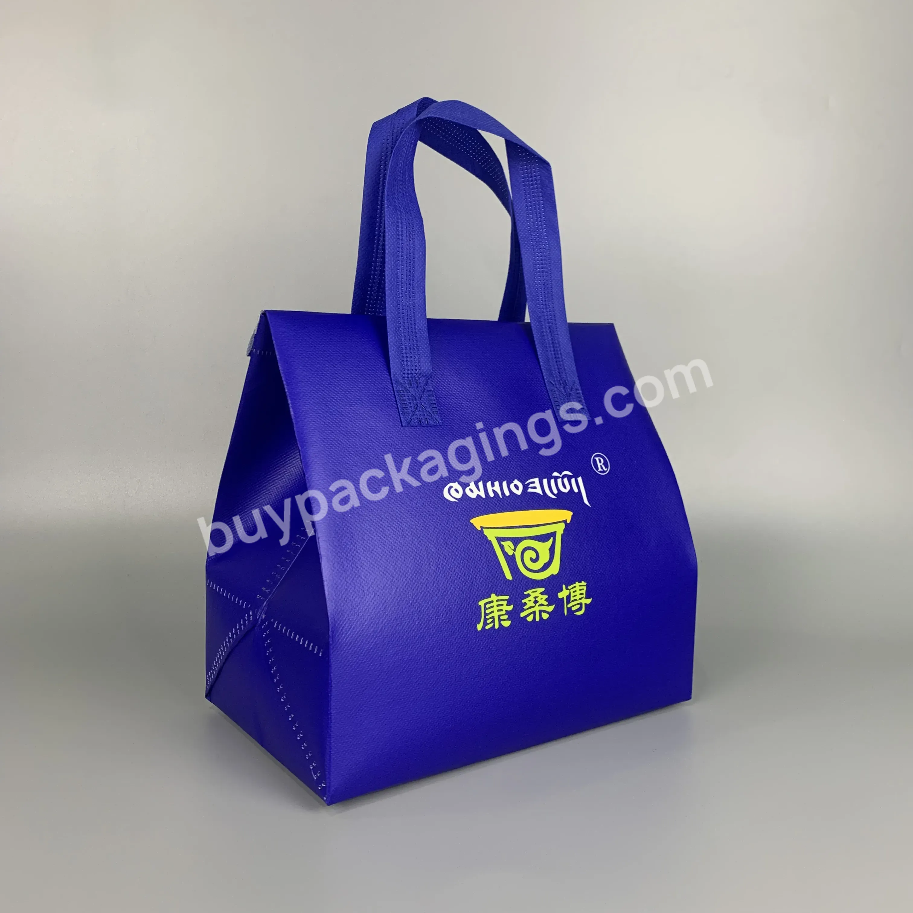 Customized Reusable Recyclable Non Woven Cooler Bag Waterproof Cooler Food Bag With Logo