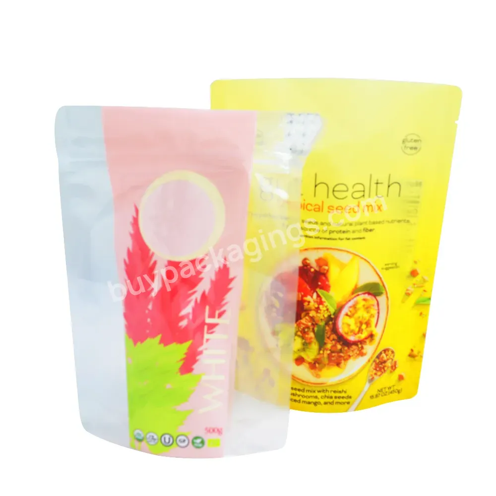 Customized Reusable Wholesale Brand Small Bag Zip Lock With Transparent Windows Matte Dots Plastic Food Zipper Bags