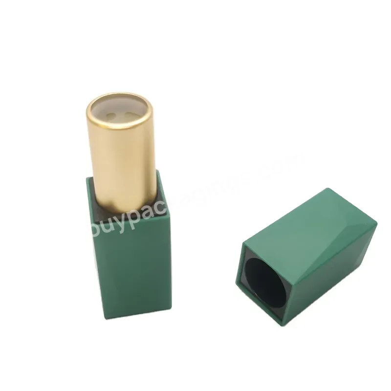 Customized Round Matte Slim Bulk Green Refillable Luxurious Plastic Empty Lipstick Tube/casing/case/container/packaging