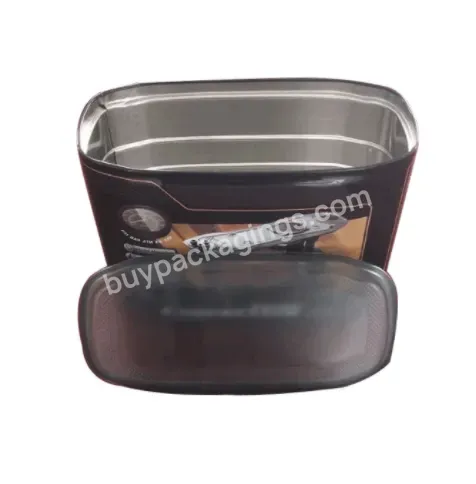 Customized Sealed Airtight Metal Box For Car Air Pump Storage Tin Can Canister Container With Rubber Lid