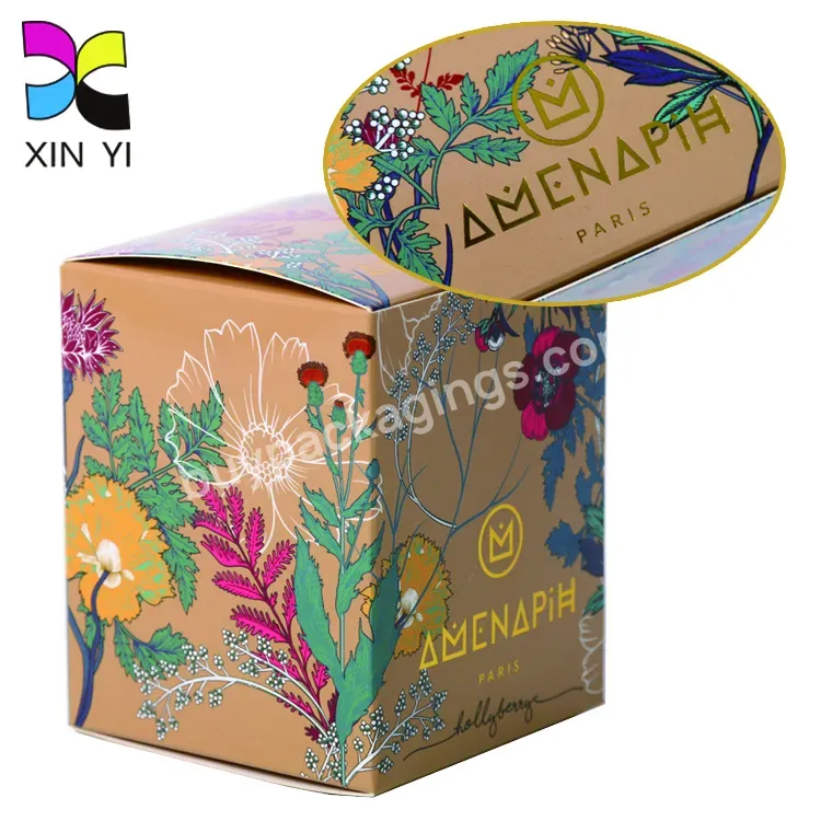 Customized Self Lock Luxury Gold Foil Simple Square Box Packaging Perfume Box