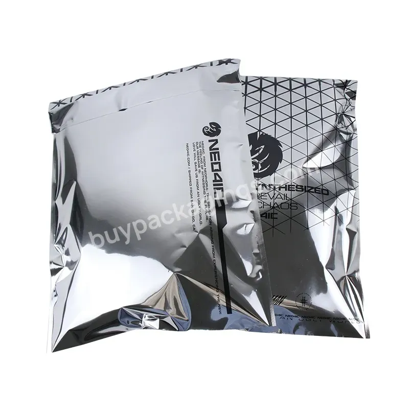 Customized Shipping Bag Luxury Silver Aluminum Foil Polymailer Bag