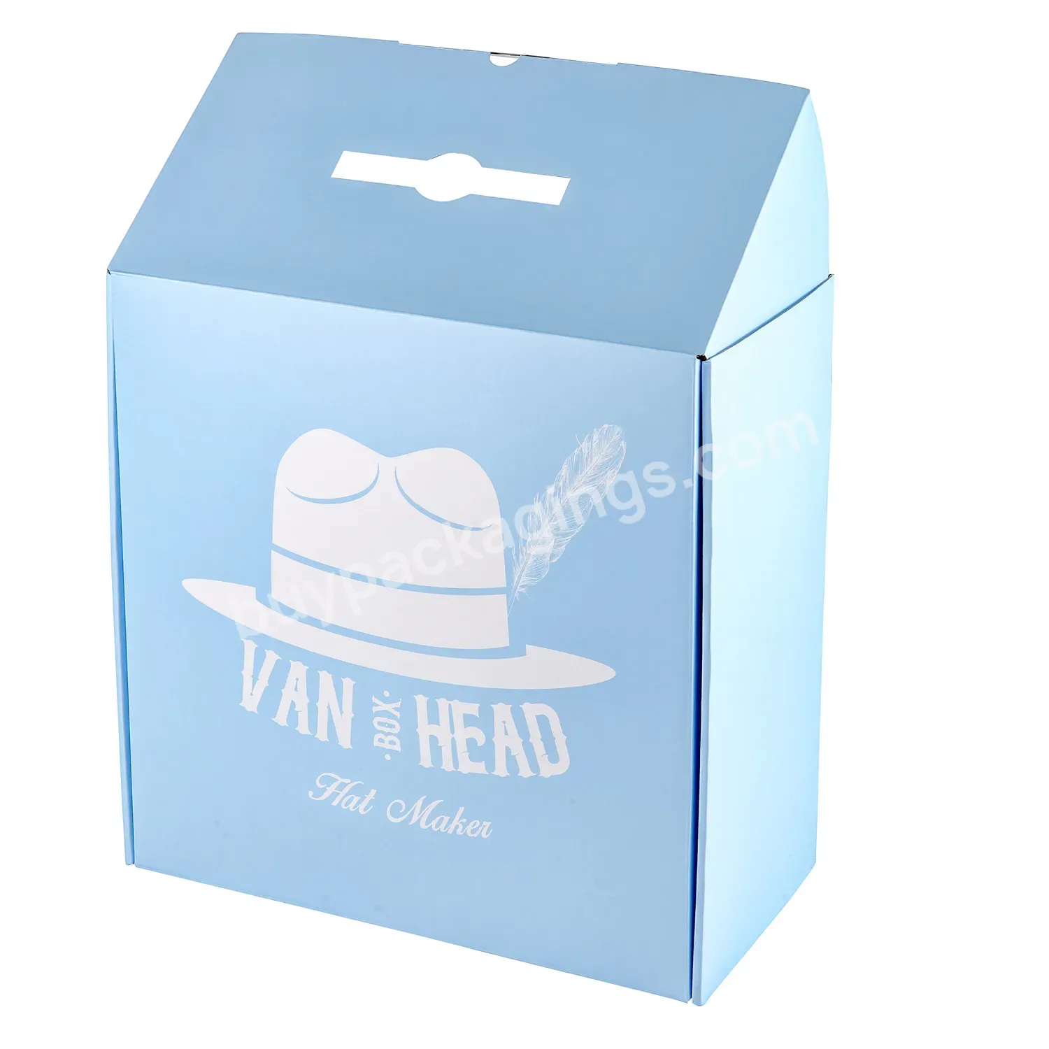 Customized Shipping Box Packaging Custom Logo Kraft Hat Carton Packing Customized Corrugated Cardboard Packaging Paper Box