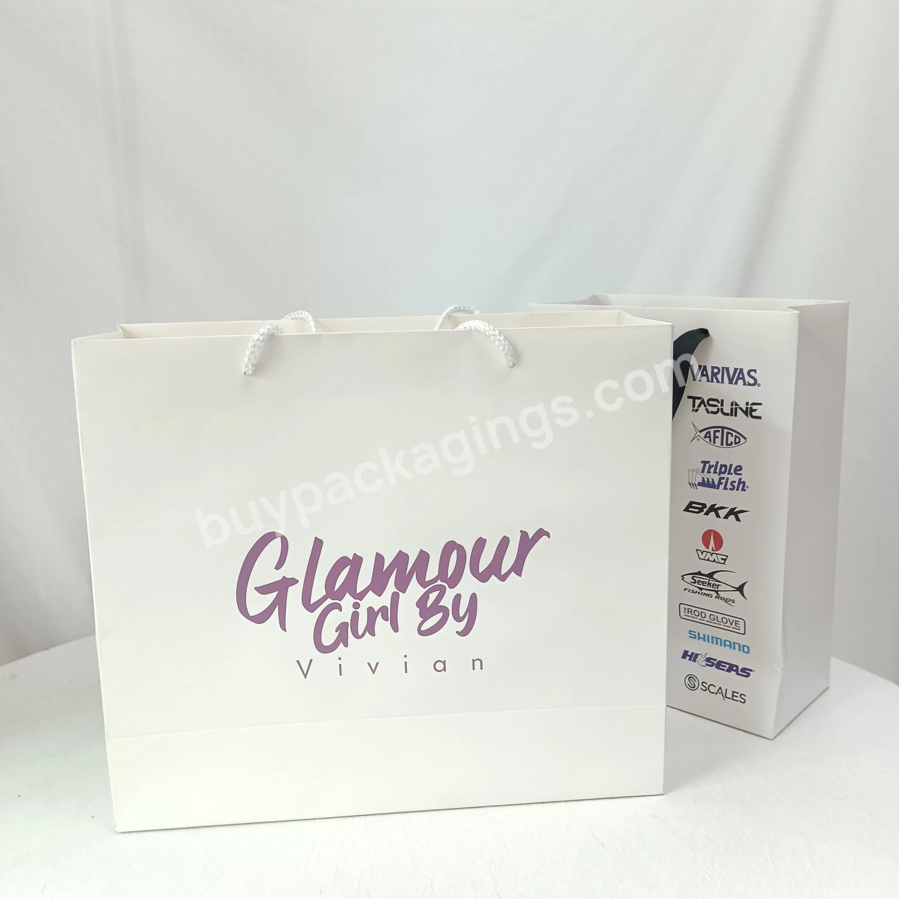 Customized Shopping Gift Packaging Cardboard Paper Bag Handle Tote Personalized With Your Logo