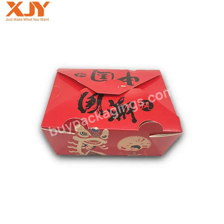 Customized Size Disposable Food Paper Lunch Box Take Away Fried Chicken Cardboard Containers Disinfected Sanitary Paper Boxes