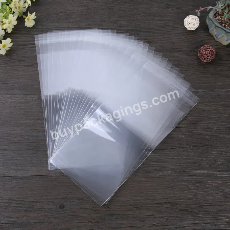 Customized Size Self Adhesive Packaging Bags Clear Transparent Cellophane Opp Bag With Logo