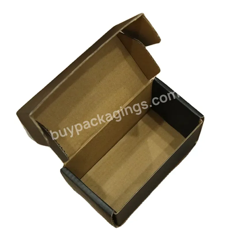 Customized Size Small Black Kraft Paper Box Printed Packaging