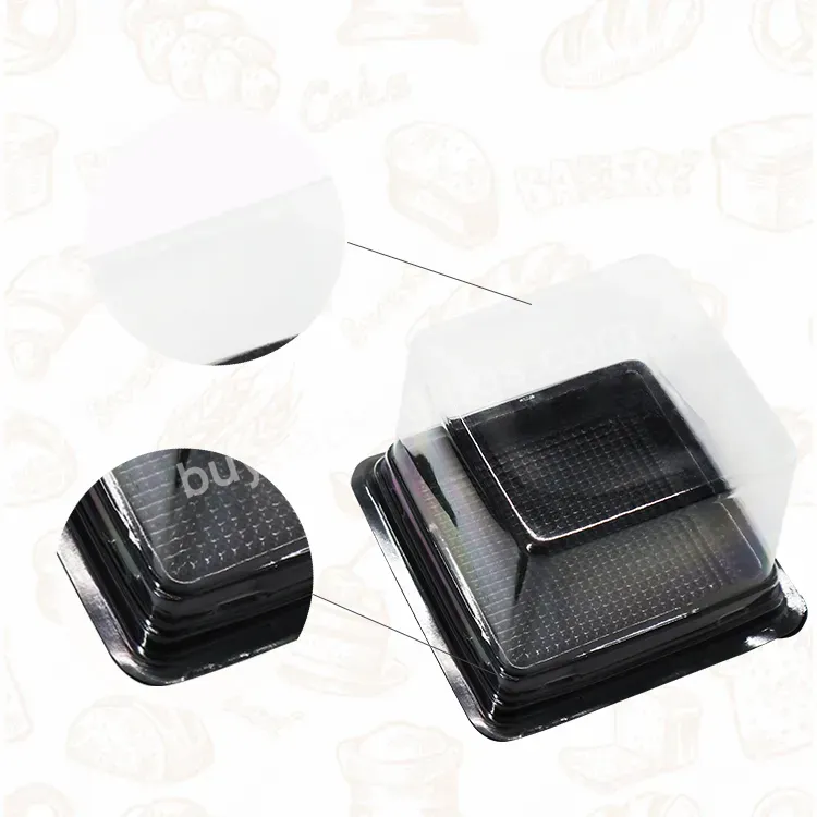 Customized Small Plastic Cake Packaging Transparent Square Cake Containers Disposable Cake Tray