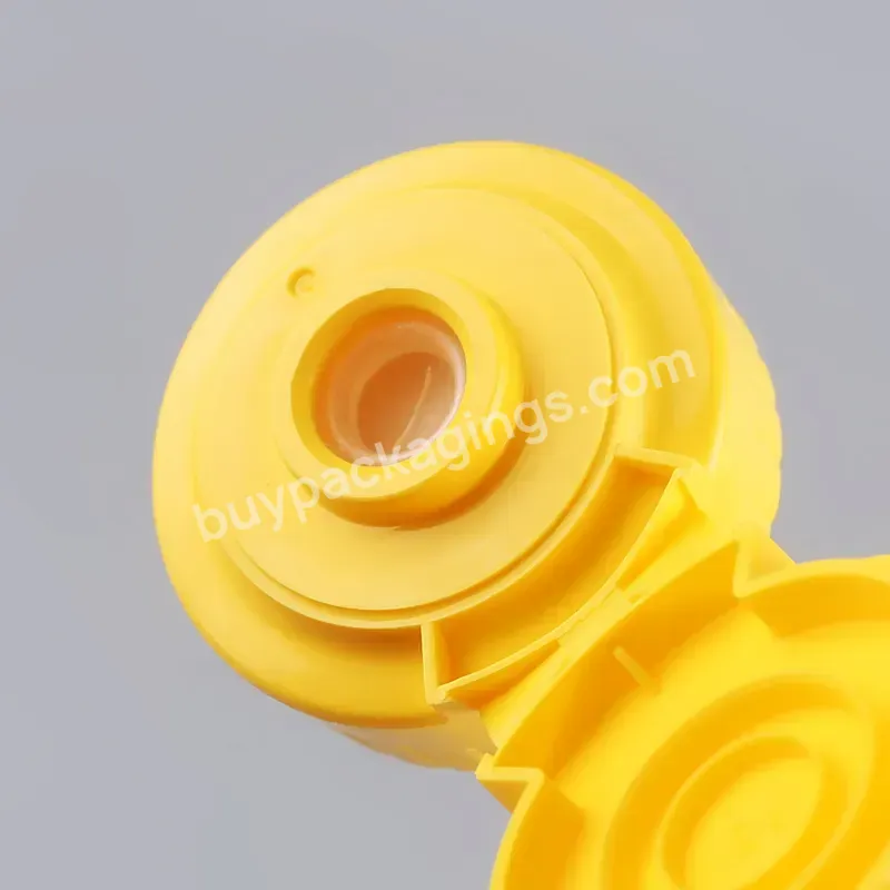 Customized Snap On Rounded Yellow Plastic Bottle Cap 38 400 Plastic Cosmetic Dispenser Lotion Shampoo Bottle Lids Flip Top Cap